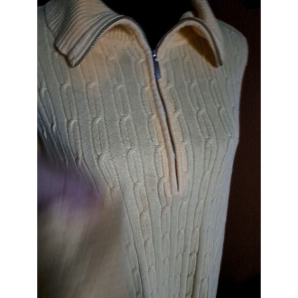 Studio Works Woman Long Sleeve Sweater Yellow Part Zip Neck Size 2X Textured - Picture 3 of 7